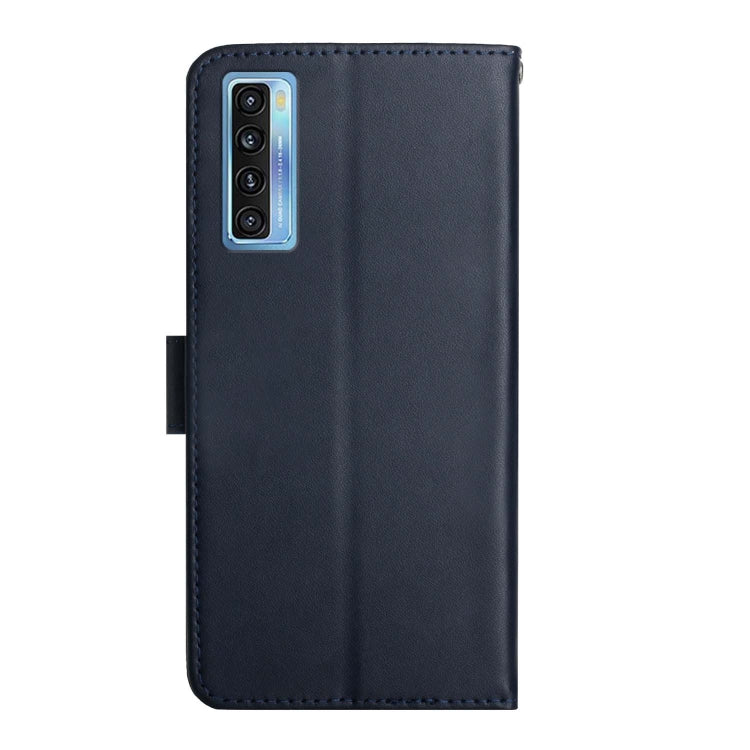 For TCL 20L+ Genuine Leather Fingerprint-proof Flip Phone Case(Blue) - TCL by PMC TechLife | Online Shopping South Africa | PMC TechLife | Buy Now Pay Later Mobicred