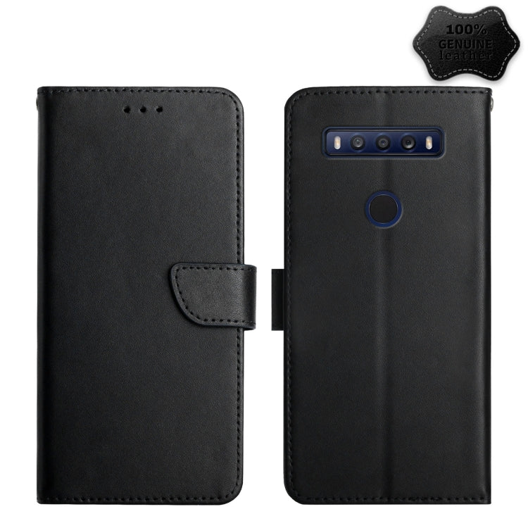 For TCL 10 SE Genuine Leather Fingerprint-proof Flip Phone Case(Black) - More Brand by PMC TechLife | Online Shopping South Africa | PMC TechLife | Buy Now Pay Later Mobicred
