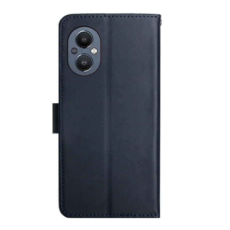 For OnePlus Nord N20 5G Genuine Leather Fingerprint-proof Horizontal Flip Phone Case(Blue) - OnePlus Cases by PMC TechLife | Online Shopping South Africa | PMC TechLife | Buy Now Pay Later Mobicred