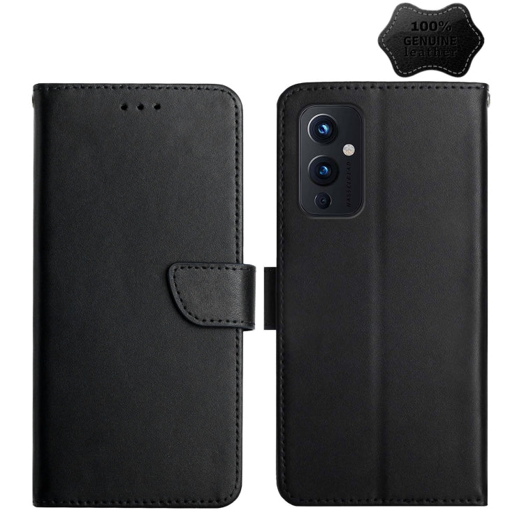 For OnePlus 9 Genuine Leather Fingerprint-proof Horizontal Flip Phone Case(Black) - free shipping - PMC TechLife - Order now!