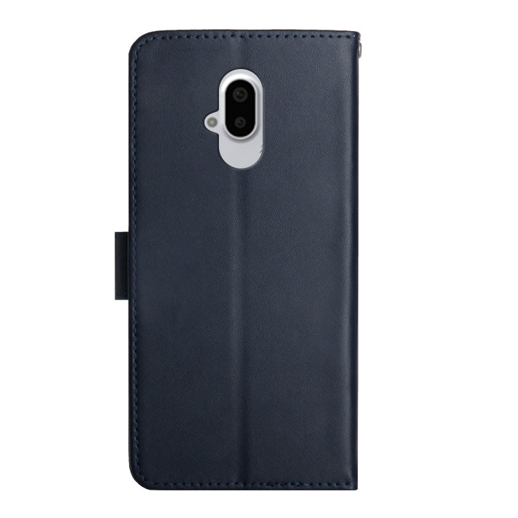 For Fujitsu Arrows F-52B Genuine Leather Fingerprint-proof Flip Phone Case(Blue)