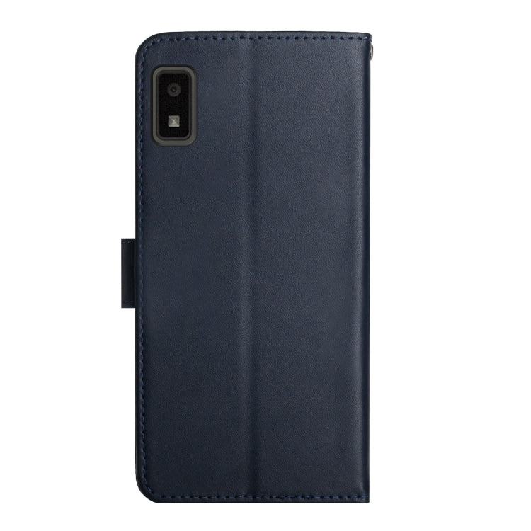 For Sharp Aquos Wish SHG06 Genuine Leather Fingerprint-proof Flip Phone Case(Blue) - More Brand by PMC TechLife | Online Shopping South Africa | PMC TechLife | Buy Now Pay Later Mobicred