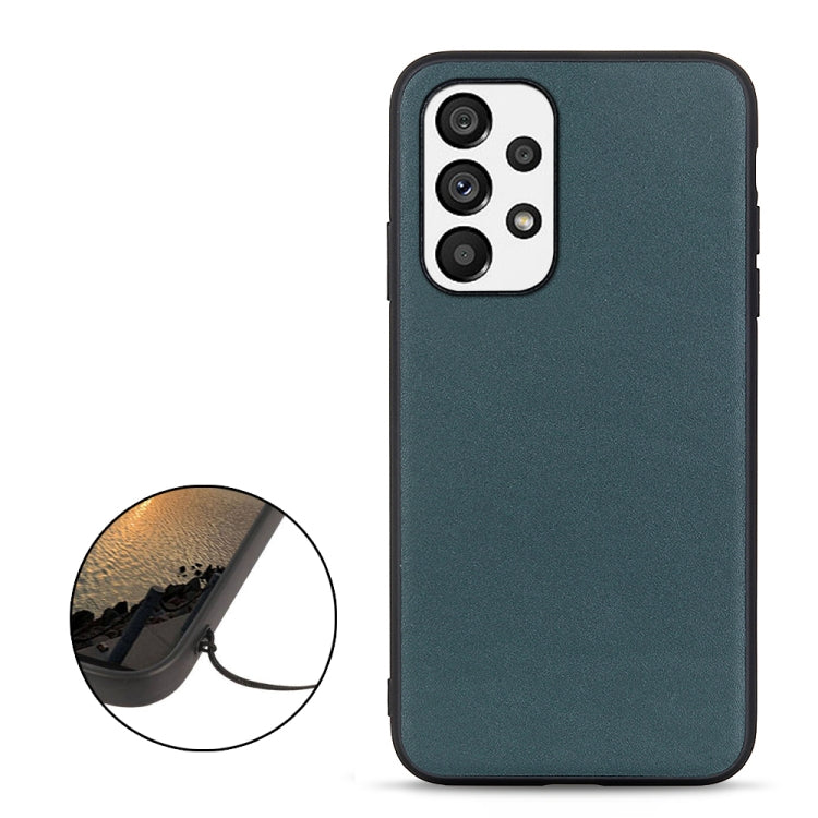 For Samsung Galaxy A73 5G Accurate Hole Lambskin Texture Genuine Leather Phone Case(Green) - free shipping - PMC TechLife - Order now!