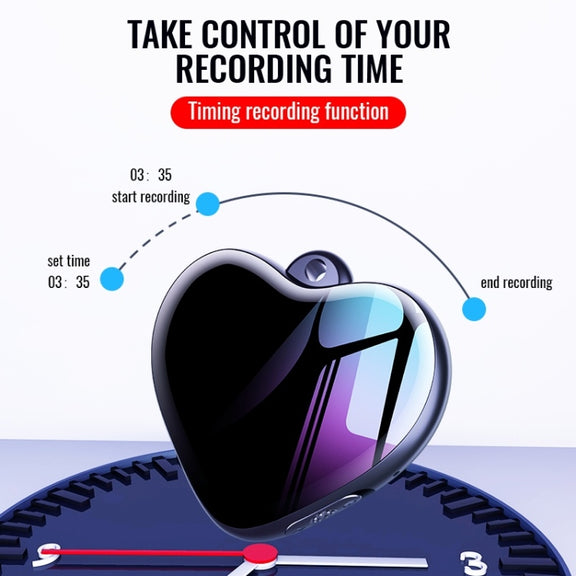 Q66 Heart Pendant Smart HD Noise Reduction Voice Control Recording Pen, Capacity:8GB
