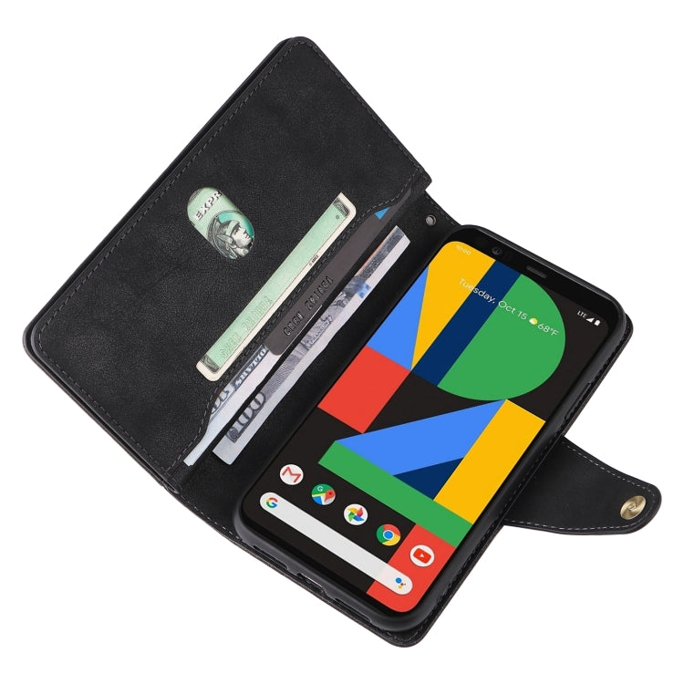 For Google Pixel 4 Rivet Buckle 9 Cards Three Fold Leather Phone Case(Black) - Google Cases by PMC TechLife | Online Shopping South Africa | PMC TechLife | Buy Now Pay Later Mobicred