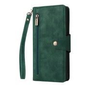 For Google Pixel 6 Pro Rivet Buckle 9 Cards Three Fold Leather Phone Case(Green)