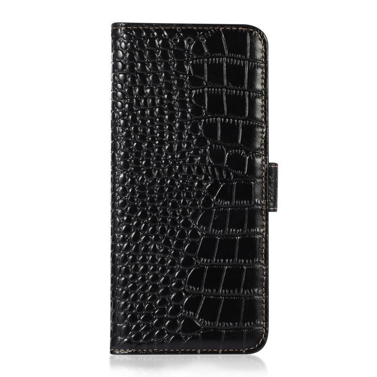For Nokia C20 Plus Crocodile Top Layer Cowhide Leather Phone Case(Black)