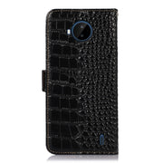 For Nokia C20 Plus Crocodile Top Layer Cowhide Leather Phone Case(Black)