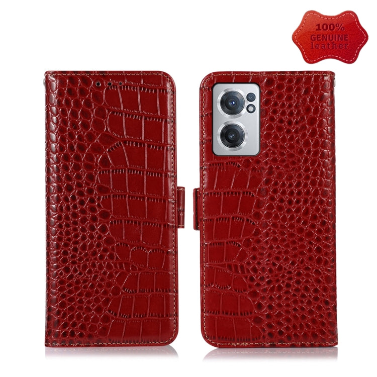 For OnePlus Nord CE 2 5G Crocodile Top Layer Cowhide Leather Phone Case(Red) - OnePlus Cases by PMC TechLife | Online Shopping South Africa | PMC TechLife | Buy Now Pay Later Mobicred