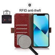 For Google Pixel 7 5G Crocodile Top Layer Cowhide Leather Phone Case(Red)