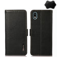 For Sony Xperia Ace III KHAZNEH Side-Magnetic Litchi Genuine Leather RFID Phone Case(Black) - Sony Cases by PMC TechLife | Online Shopping South Africa | PMC TechLife | Buy Now Pay Later Mobicred