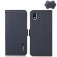 For Sony Xperia Ace III KHAZNEH Side-Magnetic Litchi Genuine Leather RFID Phone Case(Blue) - Sony Cases by PMC TechLife | Online Shopping South Africa | PMC TechLife | Buy Now Pay Later Mobicred