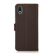 For Sony Xperia Ace III KHAZNEH Side-Magnetic Litchi Genuine Leather RFID Phone Case(Brown)