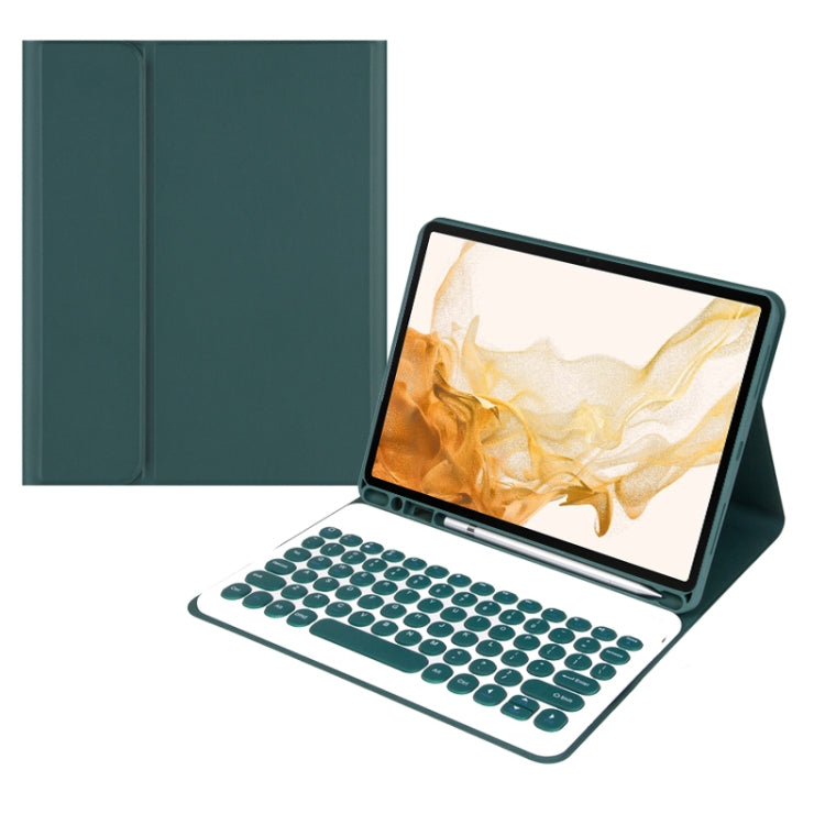 For Xiaomi Pad 6S Pro 12.4 2024 +X3 Candy Color Round Keys Bluetooth Keyboard Leather Case(Dark Night Green) - Universal Keyboard by PMC TechLife | Online Shopping South Africa | PMC TechLife | Buy Now Pay Later Mobicred