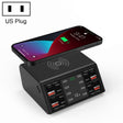 838w 9 in 1 100W 4 PD 3.0 USB-C / Type-C + 4 QC 3.0 USB Ports Smart Digital Display Wireless Charger, US Plug(Black) - Multifunction Charger by PMC TechLife | Online Shopping South Africa | PMC TechLife | Buy Now Pay Later Mobicred