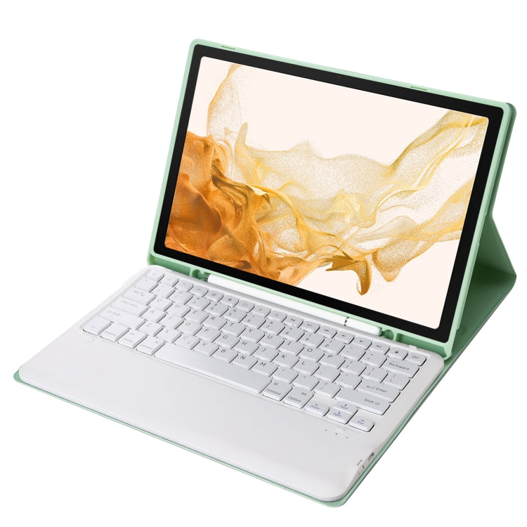 A800B Candy Color Detachable Bluetooth Keyboard Case with Pen Slot for Samsung Galaxy Tab S8+  / S7+ / S7 FE(Light Green) - Samsung Keyboard by PMC TechLife | Online Shopping South Africa | PMC TechLife
