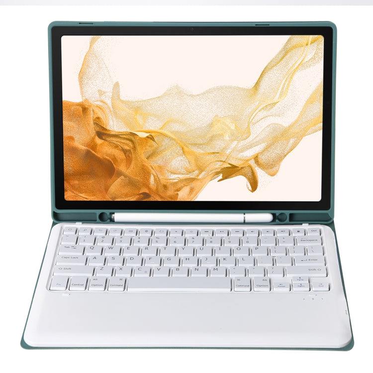 A800B Candy Color Detachable Bluetooth Keyboard Case with Pen Slot for Samsung Galaxy Tab S8+  / S7+ / S7 FE(Dark Green) - Samsung Keyboard by PMC TechLife | Online Shopping South Africa | PMC TechLife