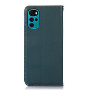 For Motorola Moto G22 KHAZNEH Nappa Top Layer Cowhide Leather Phone Case(Green)