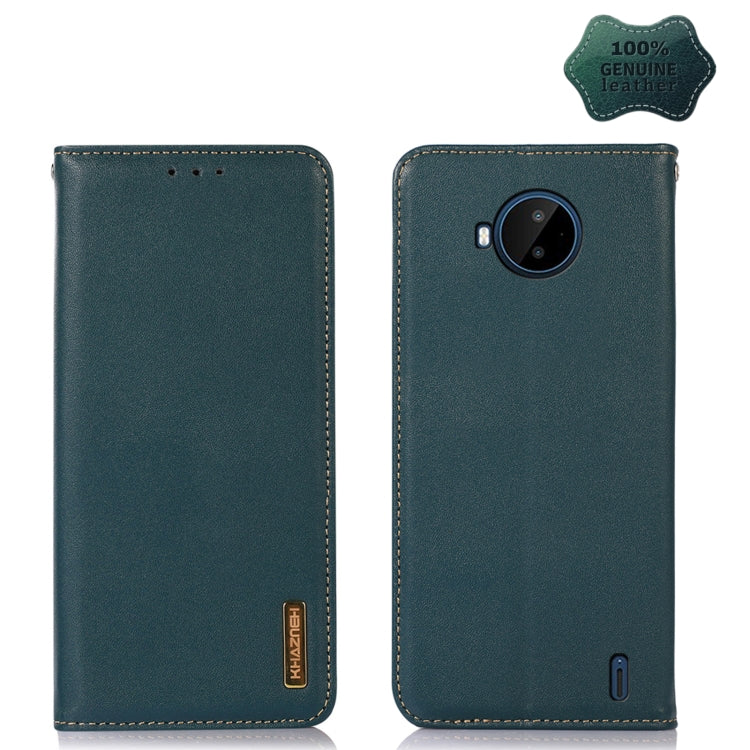 For Nokia C20 Plus KHAZNEH Nappa Top Layer Cowhide Leather Phone Case(Green) - Nokia Cases by PMC TechLife | Online Shopping South Africa | PMC TechLife | Buy Now Pay Later Mobicred