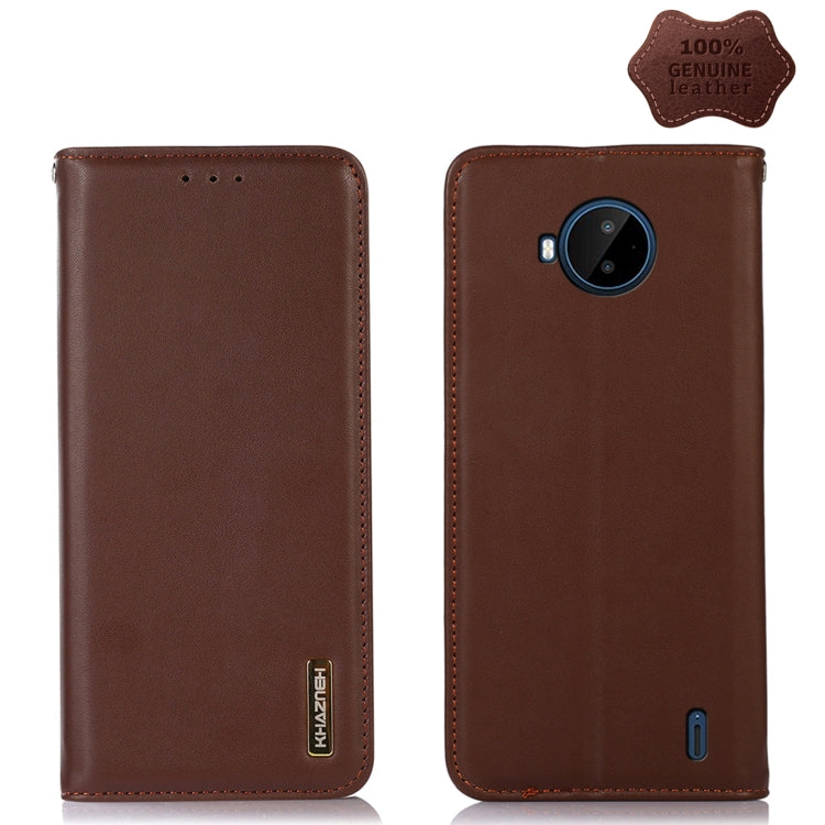 For Nokia C20 Plus KHAZNEH Nappa Top Layer Cowhide Leather Phone Case(Brown) - Nokia Cases by PMC TechLife | Online Shopping South Africa | PMC TechLife | Buy Now Pay Later Mobicred