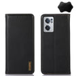 For OnePlus Nord CE 2 5G KHAZNEH Nappa Top Layer Cowhide Leather Phone Case(Black) - OnePlus Cases by PMC TechLife | Online Shopping South Africa | PMC TechLife | Buy Now Pay Later Mobicred