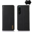 For Sony Xperia 1 IV KHAZNEH Nappa Top Layer Cowhide Leather Phone Case(Black) - Sony Cases by PMC TechLife | Online Shopping South Africa | PMC TechLife | Buy Now Pay Later Mobicred