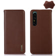 For Sony Xperia 1 IV KHAZNEH Nappa Top Layer Cowhide Leather Phone Case(Brown) - Sony Cases by PMC TechLife | Online Shopping South Africa | PMC TechLife | Buy Now Pay Later Mobicred