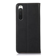 For Sony Xperia 10 IV KHAZNEH Nappa Top Layer Cowhide Leather Phone Case(Black)