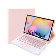 A610B-A Candy Color Bluetooth Keyboard Leather Case with Pen Slot & Touchpad For Samsung Galaxy Tab S6 Lite 10.4 inch SM-P610 / SM-P615(Pink)