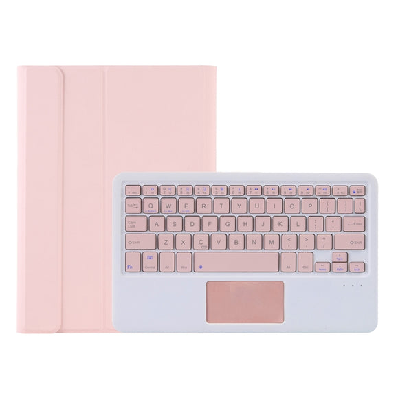 A610B-A Candy Color Bluetooth Keyboard Leather Case with Pen Slot & Touchpad For Samsung Galaxy Tab S6 Lite 10.4 inch SM-P610 / SM-P615(Pink)