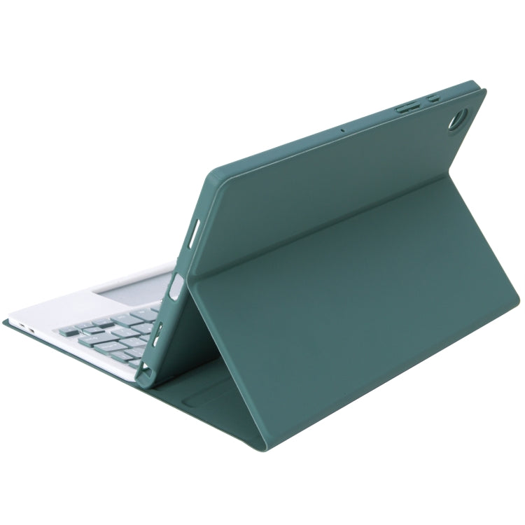 A610B-A Candy Color Bluetooth Keyboard Leather Case with Pen Slot & Touchpad For Samsung Galaxy Tab S6 Lite 10.4 inch SM-P610 / SM-P615(Dark Green) - Samsung Keyboard by PMC TechLife | Online Shopping South Africa | PMC TechLife