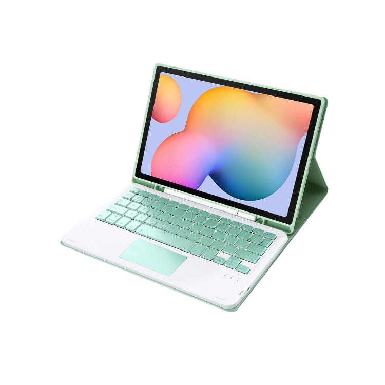 A610B-A Candy Color Bluetooth Keyboard Leather Case with Pen Slot & Touchpad For Samsung Galaxy Tab S6 Lite 10.4 inch SM-P610 / SM-P615(Light Green) - Samsung Keyboard by PMC TechLife | Online Shopping South Africa | PMC TechLife