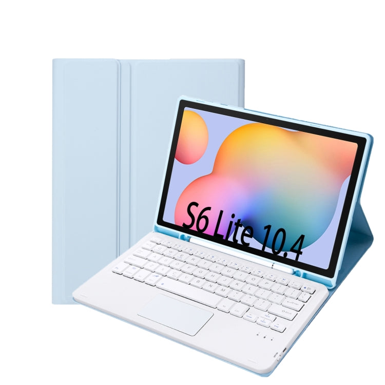 A610B-A Candy Color Bluetooth Keyboard Leather Case with Pen Slot & Touchpad For Samsung Galaxy Tab S6 Lite 10.4 inch SM-P610 / SM-P615(White Ice) - Samsung Keyboard by PMC TechLife | Online Shopping South Africa | PMC TechLife