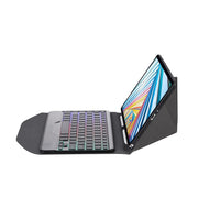 BM20S Backlight Diamond Texture Bluetooth Keyboard Leather Case with Triangle Back Support For Lenovo M10 Plus 10.3 inch TB-X606 / TB-X606F(Black + Black)