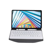 BM20 Diamond Texture Bluetooth Keyboard Leather Case with Triangle Back Support For Lenovo M10 Plus 10.3 inch TB-X606 / TB-X606F(Black + White)