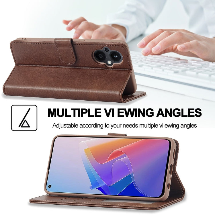 For OPPO A96 5G / Reno7 Z 5G LC.IMEEKE Calf Texture Leather Phone Case(Coffee) - OPPO Cases by LC.IMEEKE | Online Shopping South Africa | PMC TechLife | Buy Now Pay Later Mobicred