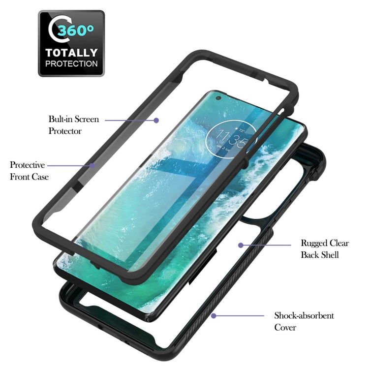 For Motorola Edge+ 2022 Starry Sky Solid Color Series PC + TPU Phone Case with PET Film(Black) - Motorola Cases by PMC TechLife | Online Shopping South Africa | PMC TechLife