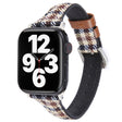 Genuine Leather Watch Band For Apple Watch Series 9&8&7 41mm / SE 3&SE 2&6&SE&5&4 40mm / 3&2&1 38mm(Plaid) - Watch Bands by PMC TechLife | Online Shopping South Africa | PMC TechLife | Buy Now Pay Later Mobicred