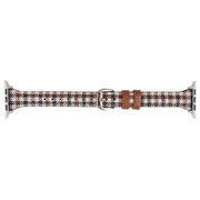 Genuine Leather Watch Band For Apple Watch Series 9&8&7 41mm / SE 3&SE 2&6&SE&5&4 40mm / 3&2&1 38mm(Plaid)