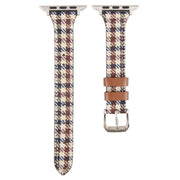 Genuine Leather Watch Band For Apple Watch Series 9&8&7 41mm / SE 3&SE 2&6&SE&5&4 40mm / 3&2&1 38mm(Plaid)
