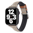 Genuine Leather Watch Band For Apple Watch Series 9&8&7 41mm / SE 3&SE 2&6&SE&5&4 40mm / 3&2&1 38mm(Houndstooth) - Watch Bands by PMC TechLife | Online Shopping South Africa | PMC TechLife | Buy Now Pay Later Mobicred