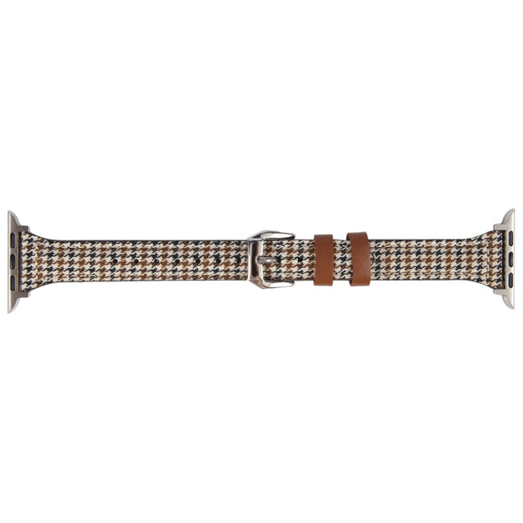 Genuine Leather Watch Band For Apple Watch Series 9&8&7 41mm / SE 3&SE 2&6&SE&5&4 40mm / 3&2&1 38mm(Houndstooth)