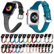 Genuine Leather Watch Band For Apple Watch Series 9&8&7 41mm / SE 3&SE 2&6&SE&5&4 40mm / 3&2&1 38mm(Houndstooth)
