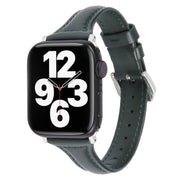 Genuine Leather Watch Band For Apple Watch Ultra 49mm&Watch Ultra 2 49mm / Series 9&8&7 45mm / SE 3&SE 2&6&SE&5&4 44mm / 3&2&1 42mm(Dark Green)