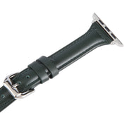 Genuine Leather Watch Band For Apple Watch Ultra 49mm&Watch Ultra 2 49mm / Series 9&8&7 45mm / SE 3&SE 2&6&SE&5&4 44mm / 3&2&1 42mm(Dark Green)