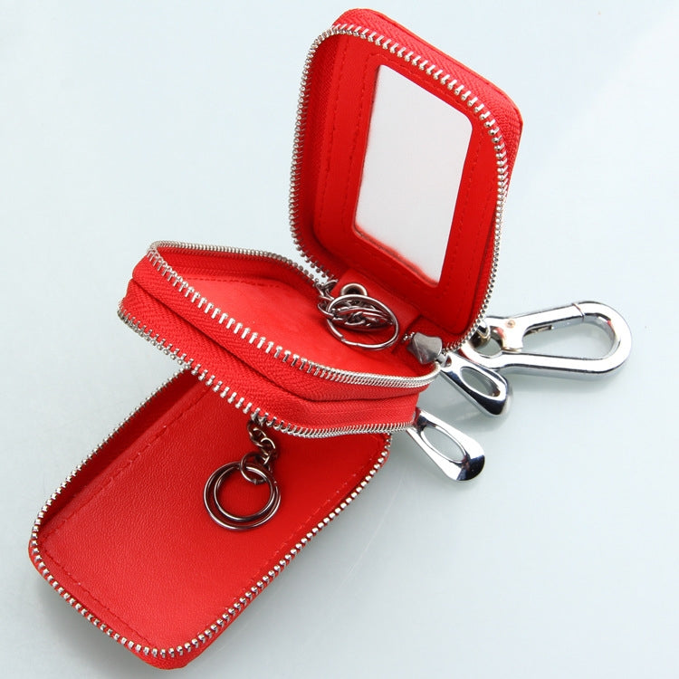 9075 Universal Crocodile Texture Genuine Leather Double Zipper Car Key Case(Coffee) - Car Key Cases by PMC Jewellery | Online Shopping South Africa | PMC Jewellery | Buy Now Pay Later Mobicred