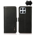 For Honor X30i / Play6T Pro / X8 KHAZNEH Side-Magnetic Litchi Genuine Leather RFID Phone Case(Black) - Honor Cases by PMC TechLife | Online Shopping South Africa | PMC TechLife | Buy Now Pay Later Mobicred
