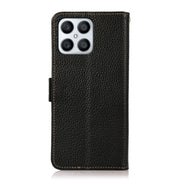 For Honor X30i / Play6T Pro / X8 KHAZNEH Side-Magnetic Litchi Genuine Leather RFID Phone Case(Black)