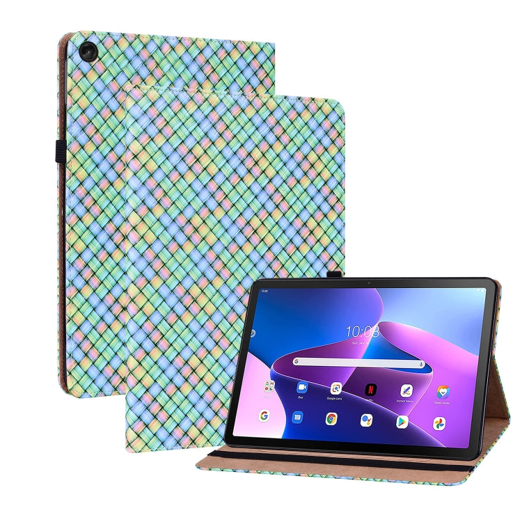 For Lenovo Tab M10 Plus 10.6 3rd Gen. Color Weave Leather Tablet Case with Holder(Rainbow) - Lenovo by PMC TechLife | Online Shopping South Africa | PMC TechLife | Buy Now Pay Later Mobicred