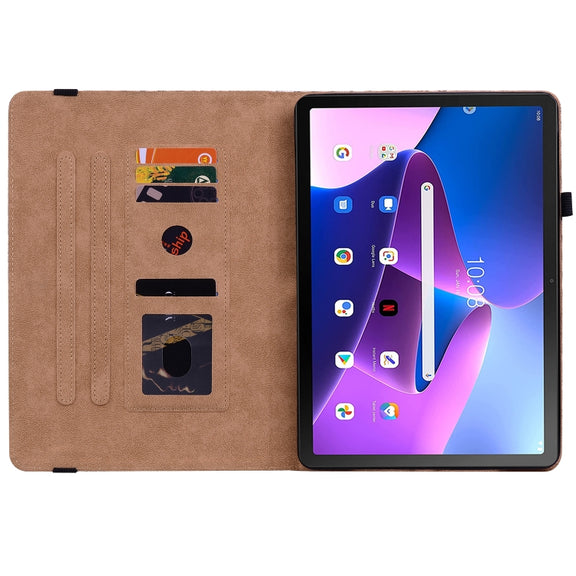 For Lenovo Tab M10 Plus 10.6 3rd Gen. Color Weave Leather Tablet Case with Holder(Rainbow)